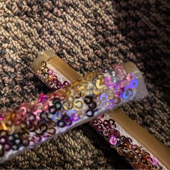 Jessica Simpson Devin 2 Heels Golden Rose Sequin Sparkle Size 7 1/2 - Picture 13 of 13